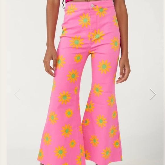 Free People Denim - NWT Free People Youthquake Printed Crop Flare Jeans Size 30